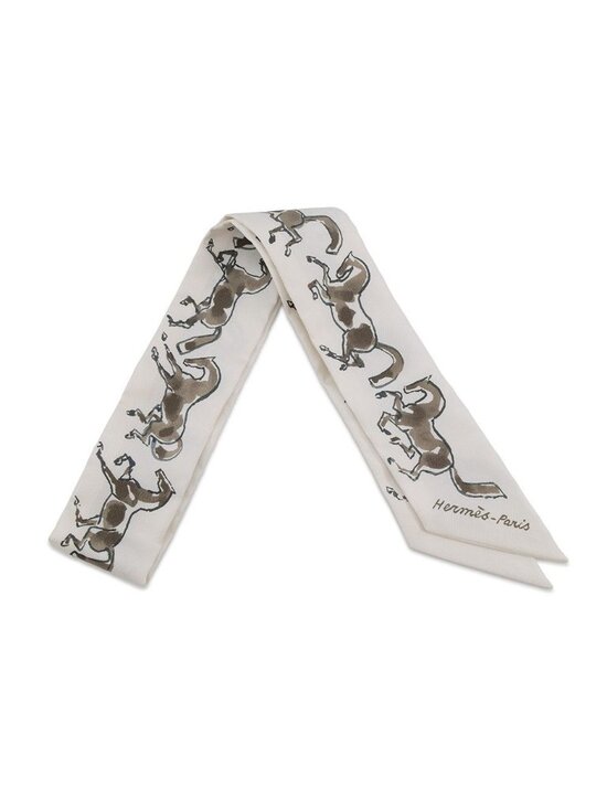 Hermes Accessories - Hermes Scarf Twilly Horse Chevaux en Erte Silk Twill Autumn